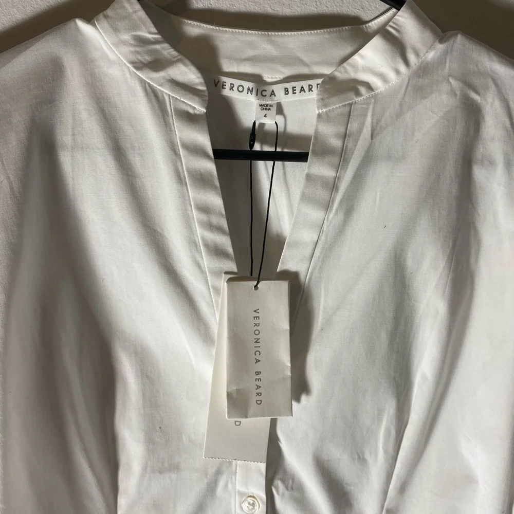 NWT VERONICA BEARD Aileen Puff Sleeve Poplin Blouse - Picture 7 of 7